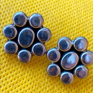 Vintage sterling silver flower post earrings